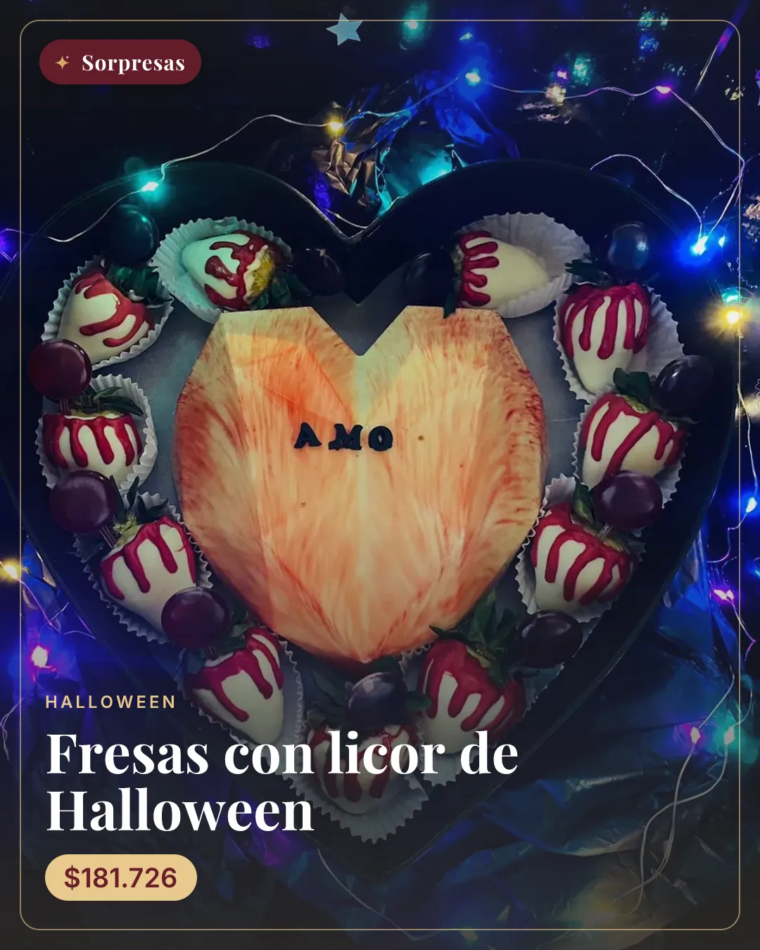 Fresas con licor de Halloween